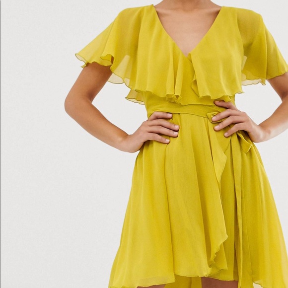 ASOS Dresses & Skirts - Asos yellow/warm olive dress size 6 US
